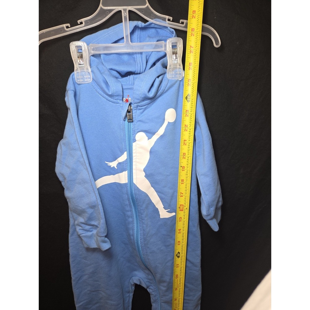 Nike Air Jordan Romper Full Zip Baby Boy Hooded Coverall Blue White Sz 18M - Picture 5 of 7